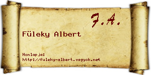 Füleky Albert névjegykártya