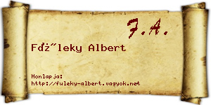 Füleky Albert névjegykártya