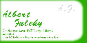 albert fuleky business card